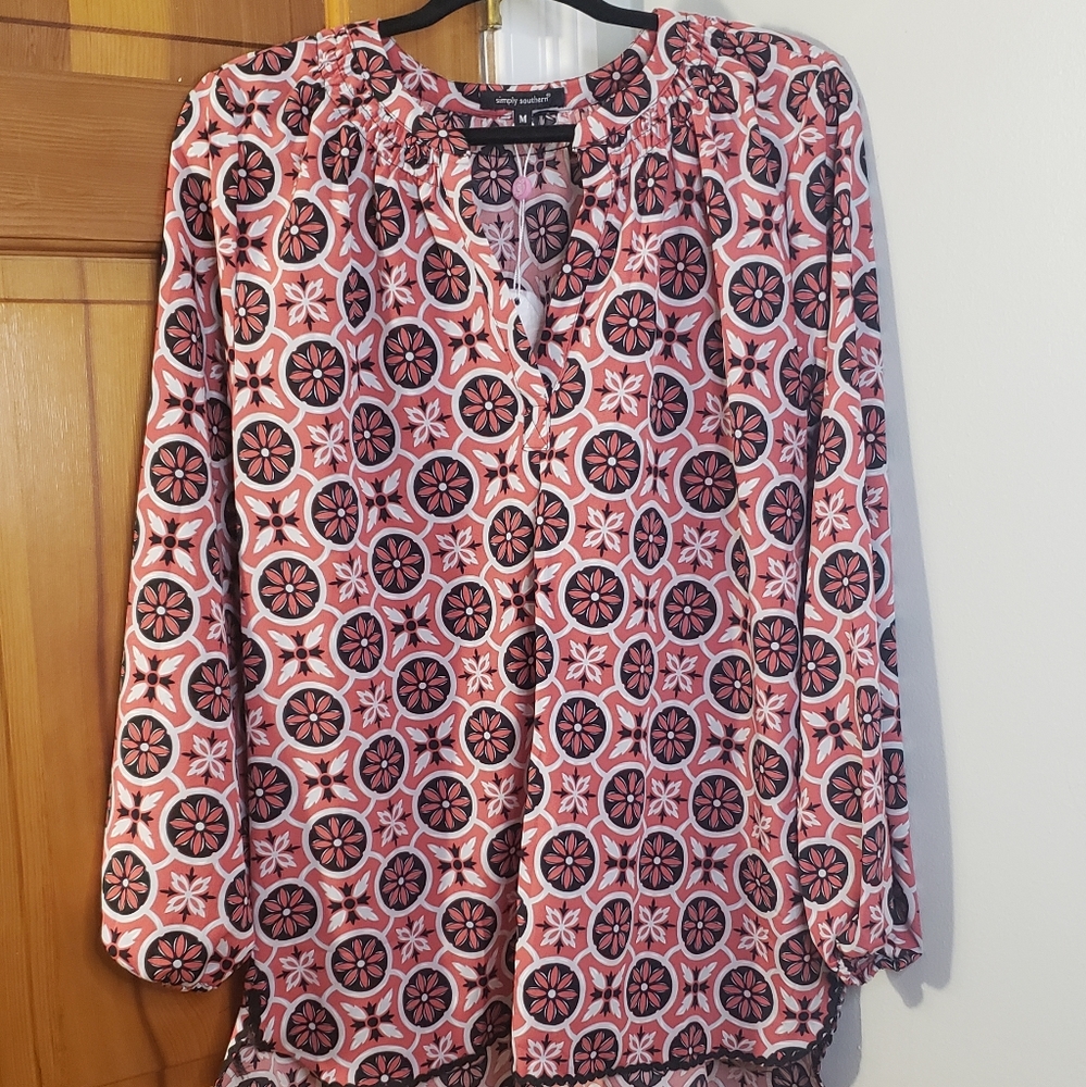 Simply Southern Women's Bright Patterned Blouse